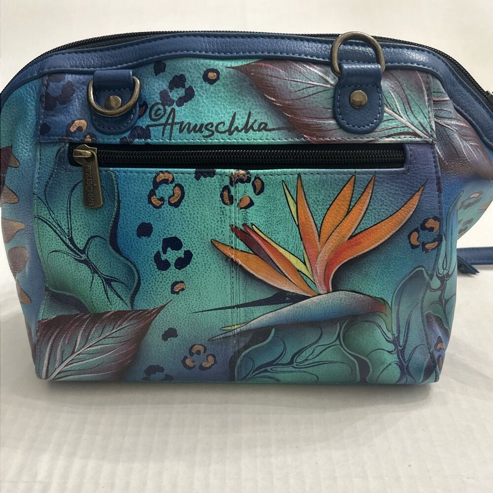 ANUSCHKA INDIA leather hand painted purse